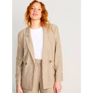 NWOT Old Navy Linen Blend Double Breasted Blazer - Size M